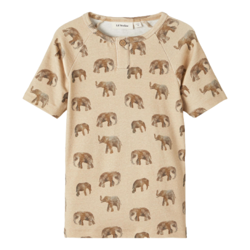 Lil' Atelier T-shirt med Korte Ærmer - Elefanter str. 122/128