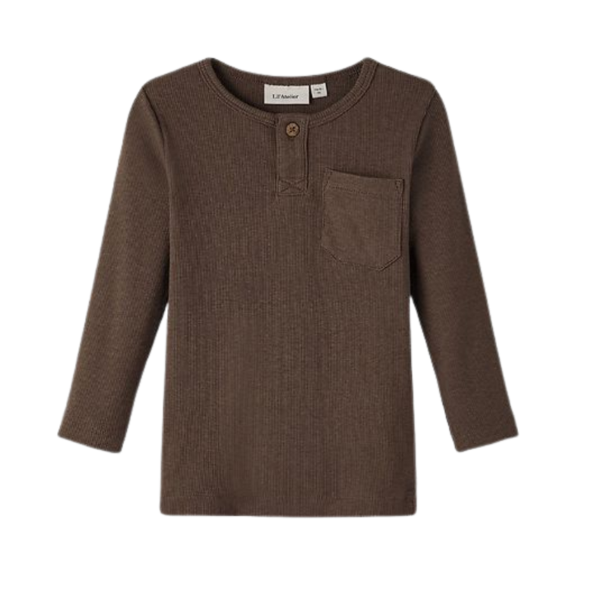 Lil' Atelier Slim fit Bluse - Gago - Coffee Quartz str. 122/128