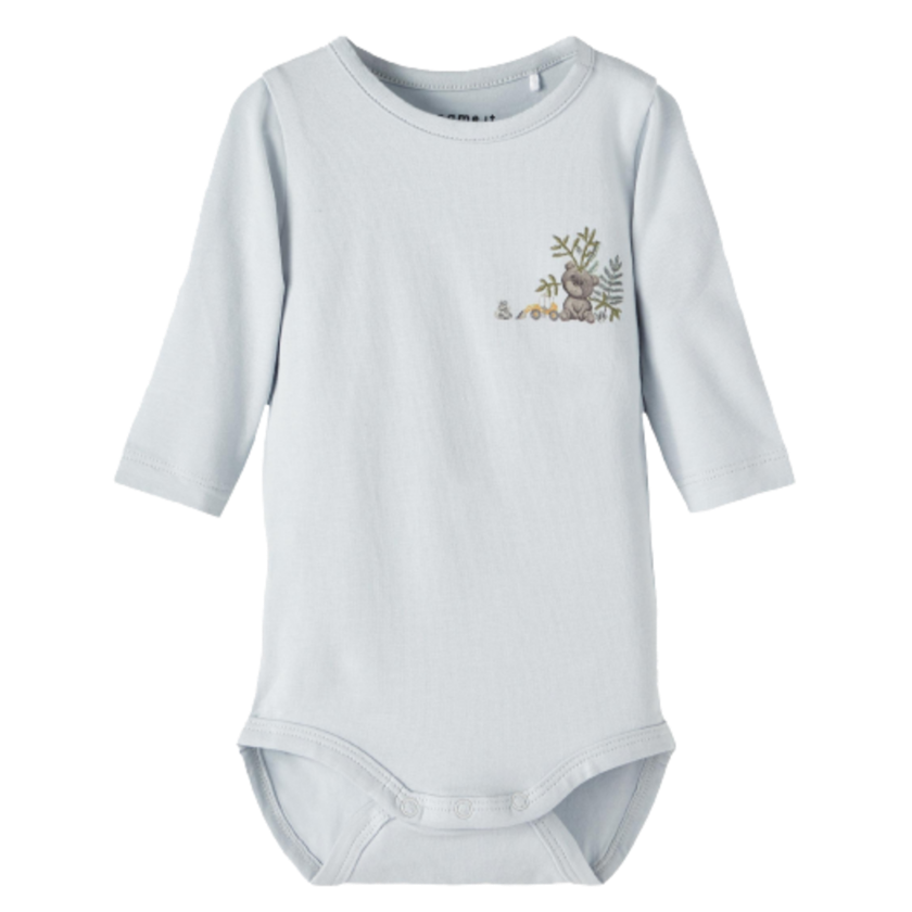 Name it Body med Lille Motiv - Bamse - Pearl Blue str. 50