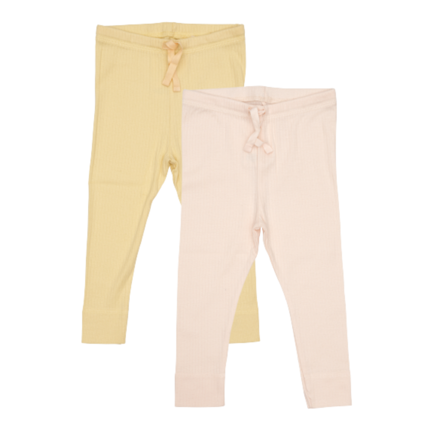 Copenhagen Colors 2 Pack Leggings - Gul / Soft Pink str. 68