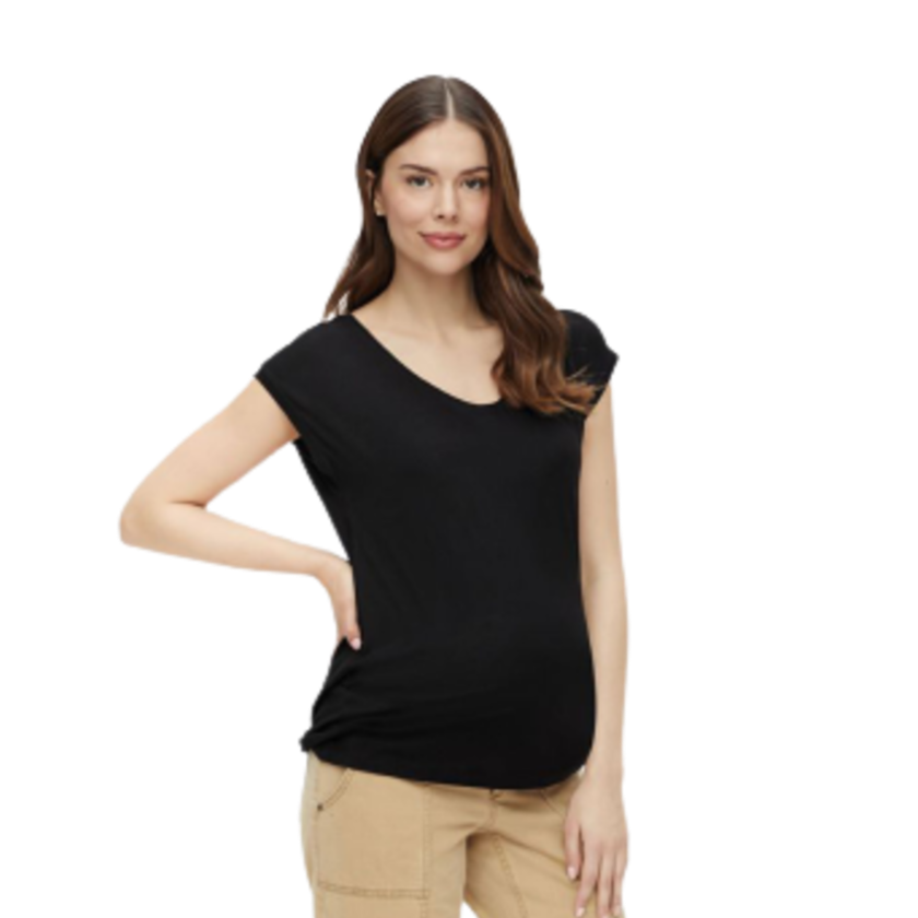 Pieces Maternity Graviditetstop - Viskose - Sort str. L