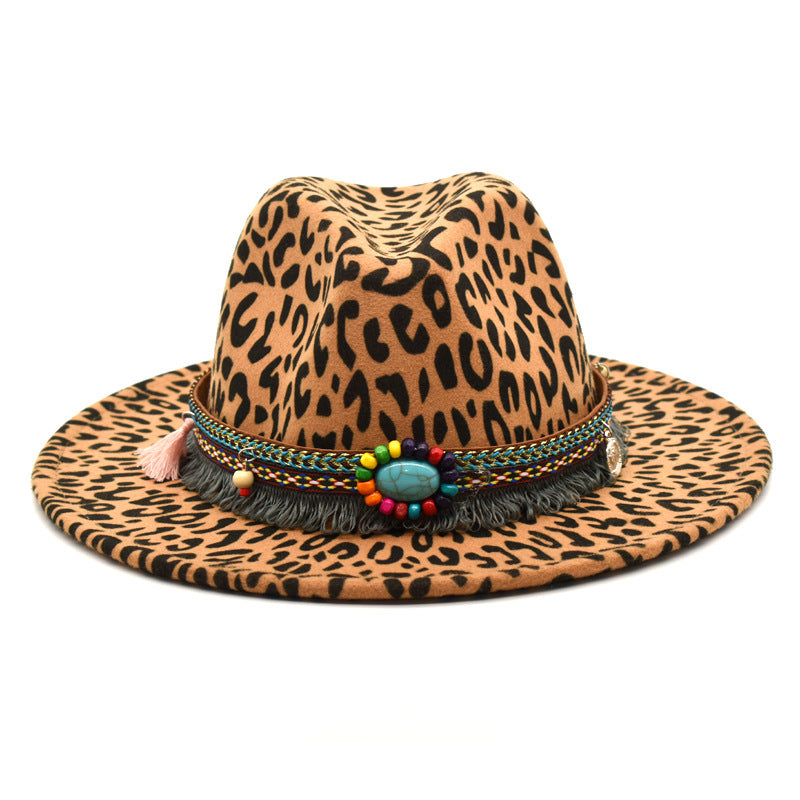 Trendy leopard print hat