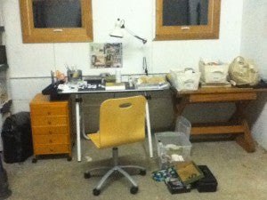 Not glamorous, but it's a space where I can spread out and get messy!