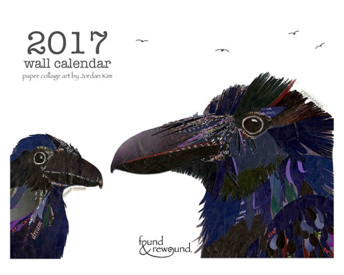 2017 wall calendar featuring original mixed media collages by Jordan Kim.