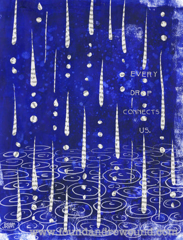 Water Drop Art | Mixed Media Art of Raindrops & Ripples