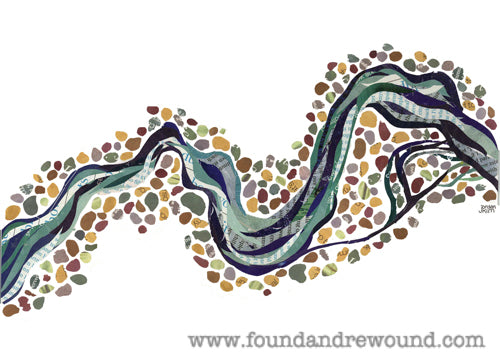 River Paintings | Mixed Media Art of a River Meandering