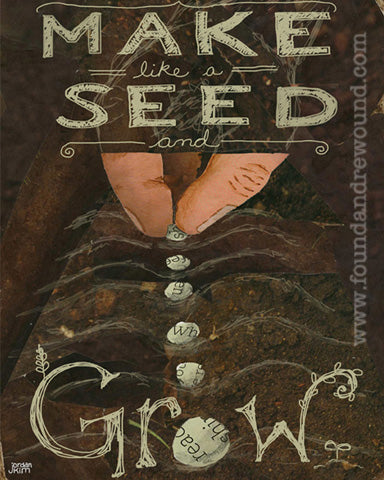Jordan Kim, sowing seeds, grow, garden, gifts for gardeners, cool art, art prints