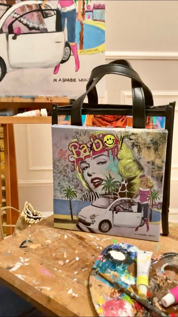 DJODIVIN Art Bag with exchangeable mini-artwork 20x20cm