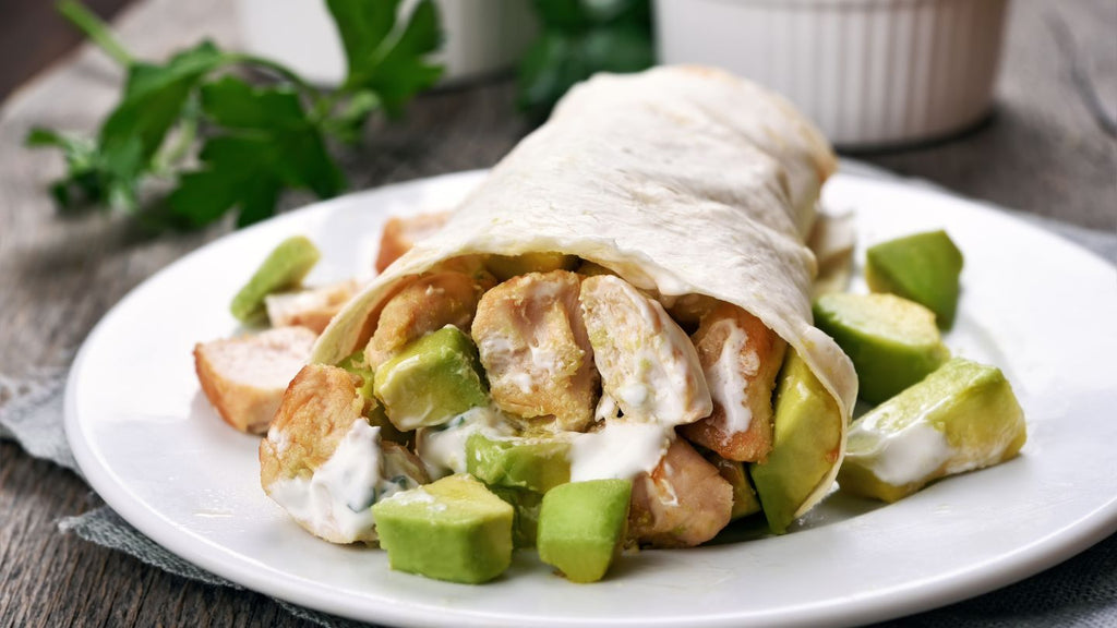 Chicken and avocado wrap