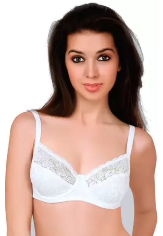 Underwire Flat Lace Plunging Bra by Leilieve