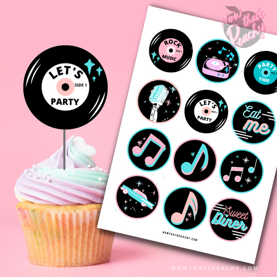 Printable Y2K Party Cocktail Toppers / Cake Toppers Instant 