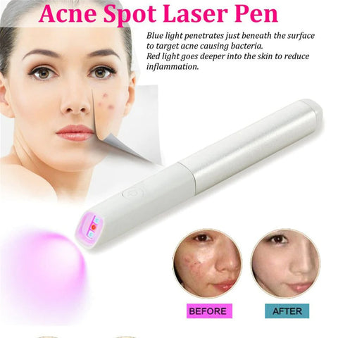 red blue led acne therapy pen