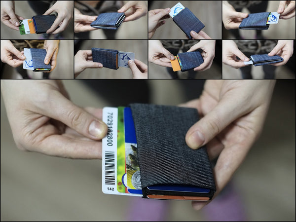 Nero Wallet for men - Minimalist Wallet - Vegan Denim