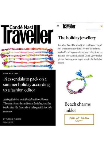 Conde Nast Traveller featuring Dana Levy's Beach Charms Bandana Braid Anklet