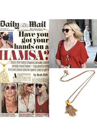 Daily Mail featuring Dana Levy's Deco Hamsa Hand Evil Eye Ball Chain Necklace