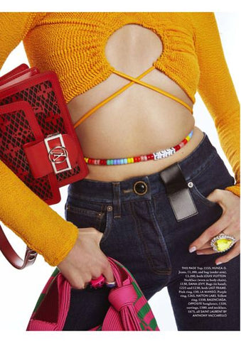 Elle Magazine UK featuring Dana Levy's Make a Wish Rainbow Glass Bead Nautical Cord Necklace