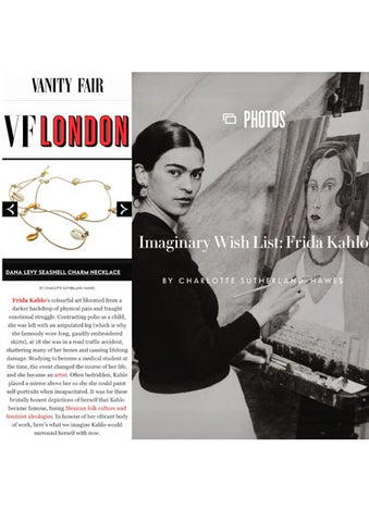 Vanity Fair Frida Kahlo Wish List Featuring Dana Levy Aphrodite Seashell Leather Cord Necklace