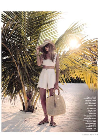 The Mail on Sunday's You Magazine featuring Dana Levy's Midas Cowrie Shell Charm Metallic Leather Cord Bracelet