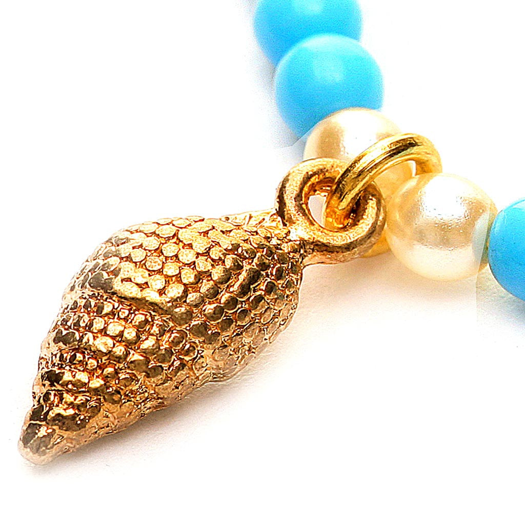 Nautilus Sea Shell Charm Glass Bead Bracelet | Dana Levy Ltd