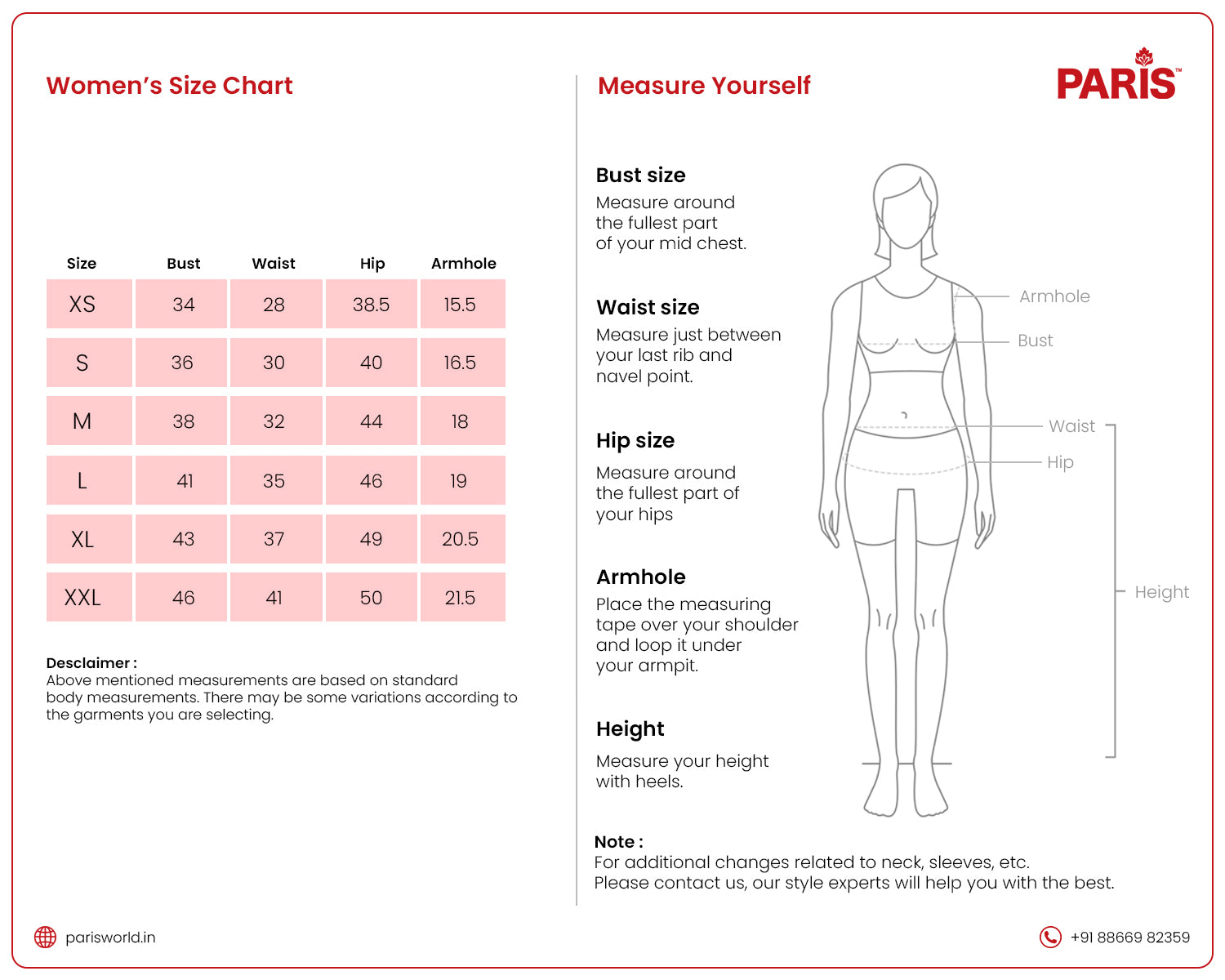 Female Body Chart