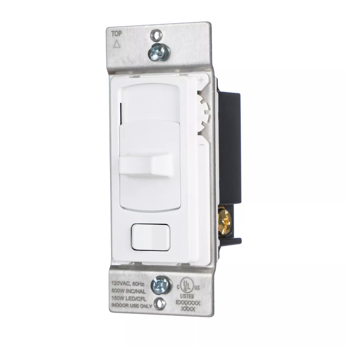 Bryant Lighting Controls Residential Slide Dimmer Switch 200W LED/Compact Fluorescent 600W Incandescent 1.5A Single Pole Three-Way 120V White (LCD150SW)