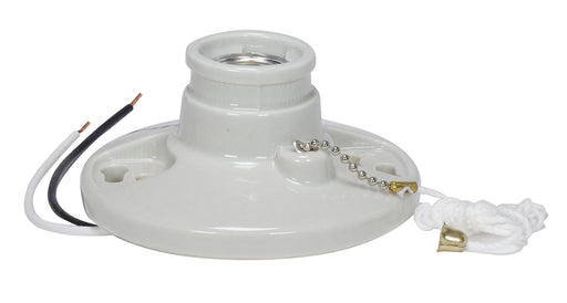 Eaton Wiring 250W Porcelain Lampholder w/ Pull Chain, Medium Base