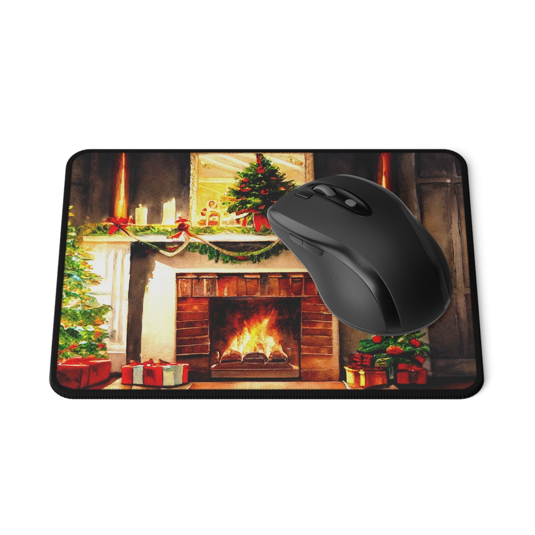 Warm Chirstmas Hearth - Non-Slip Mouse Pad