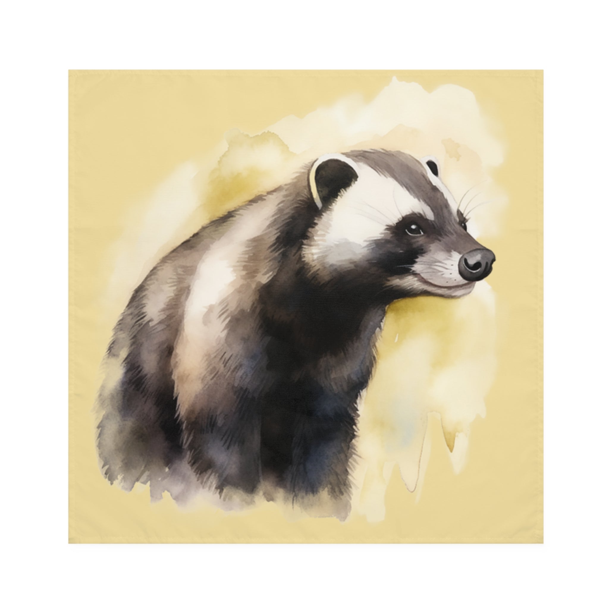 Badger on a Yellow Background - Cloth Napkins