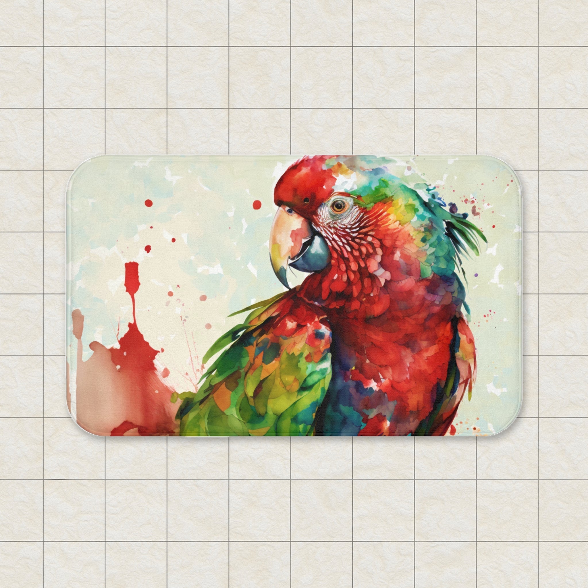 Tropical Macaw - Memory Foam Bath Mat