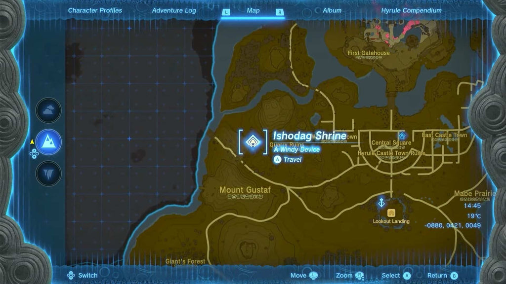 Zelda: Localização do Santuário TotK Ishodag