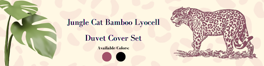 Jungle Cat Bamboo Lyocell Duvet Cover Set leopard print