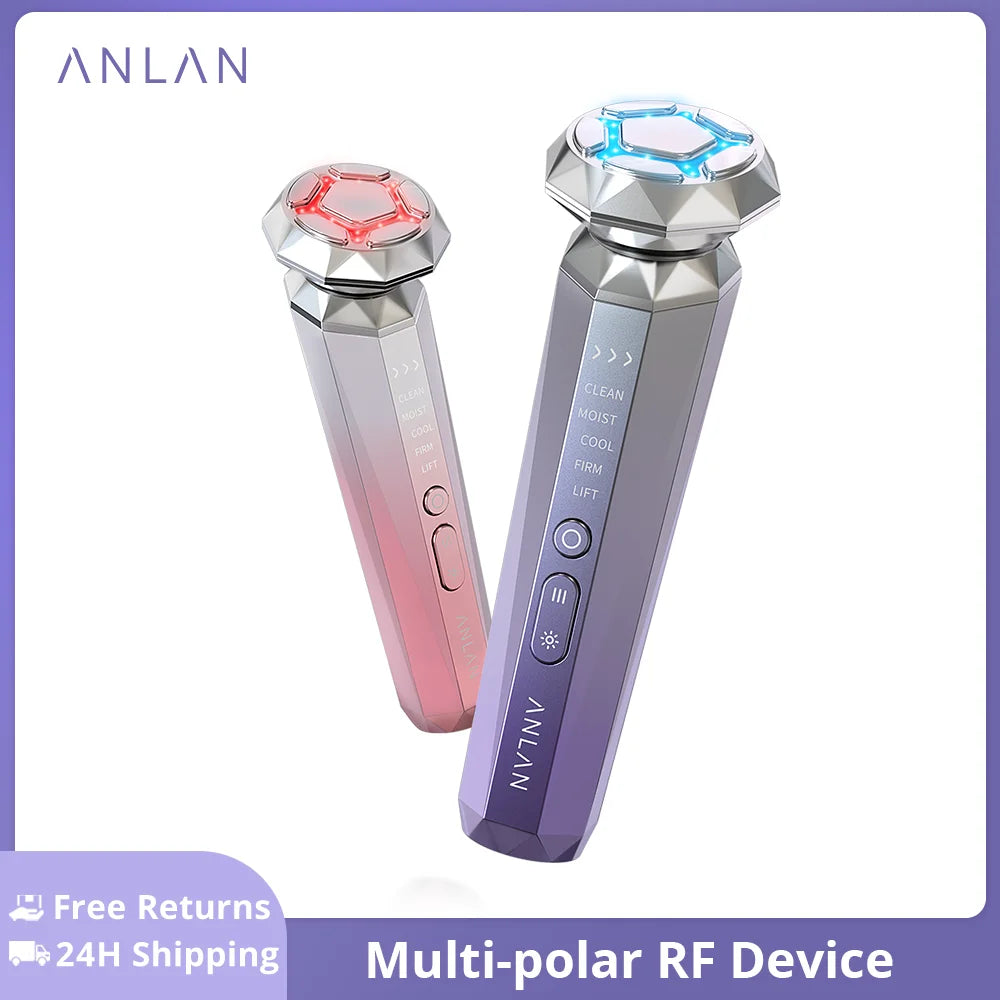 ANLAN RF Face Massager EMS Face Lifting Anti Aging LED Light Therapy Anti Wrinkle Multi-polar RF Hot Cold Skincare Beauty Device