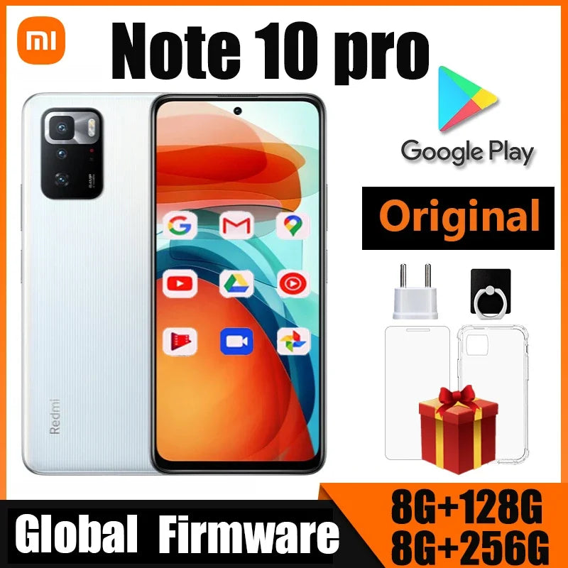 Xiaomi Redmi Note 10 pro smartphone 5G Smartpone Pocp X3 gt Dimensity 1100 android 11- 6.5" 5000mAh 64MP Mobile phone