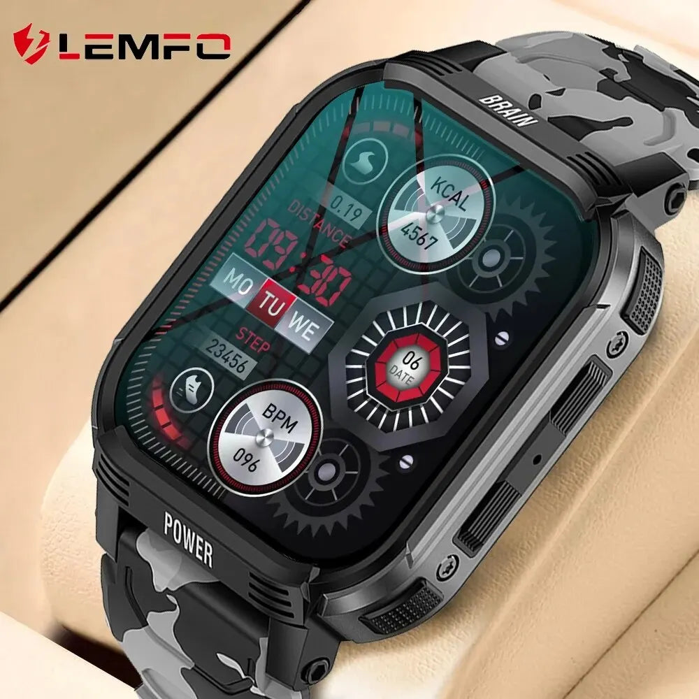 LEMFO 1.85 Outdoor Military Smart Watch Men Bluetooth Call Smartwatch Waterproof Fitness Watches For Xiaomi Android IOS