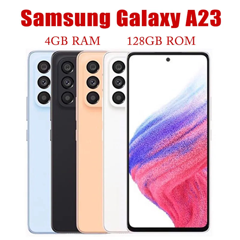 Original Samsung Galaxy A23 A235N 6.6" 4GB RAM 128GB ROM LTE 50MP Quad Camera Fingerprint Unlocked Android Unlocked Mobile Phone
