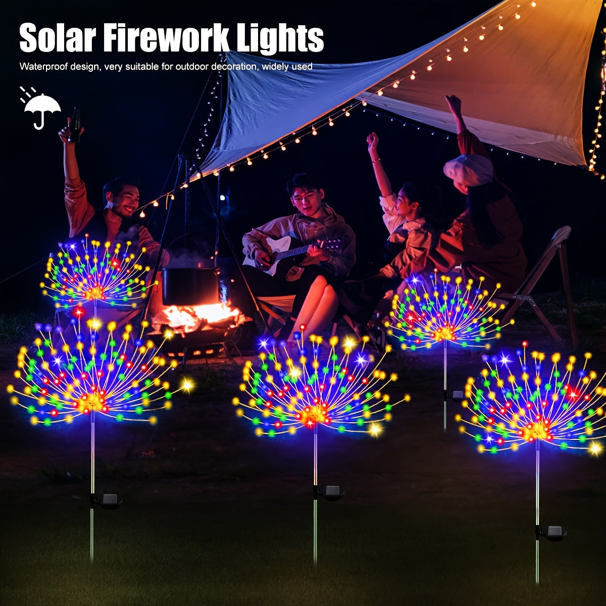 Product Title: 1 Pack Solar Firework Light Outdoor - IP65 Waterproof Decorative Fairy Lights with 8 Lighting Modes - Halloween Decorations Lights for Yard, Garden, Patio - Stake Included - Outdoor Lighting Decoration