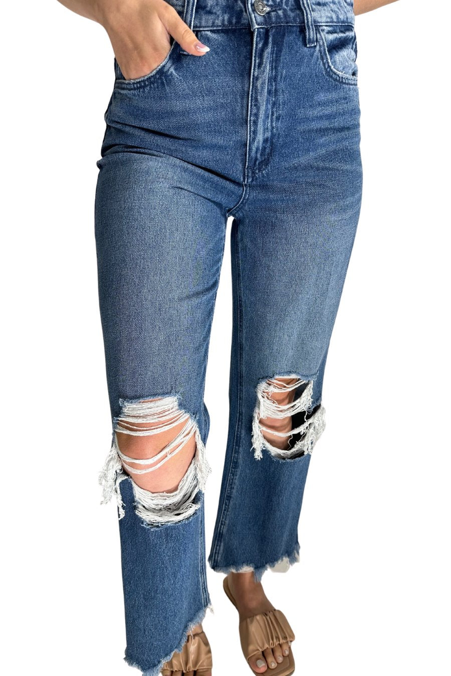 Jentry Distressed Mom Jeans by Jess Lea Boutique
