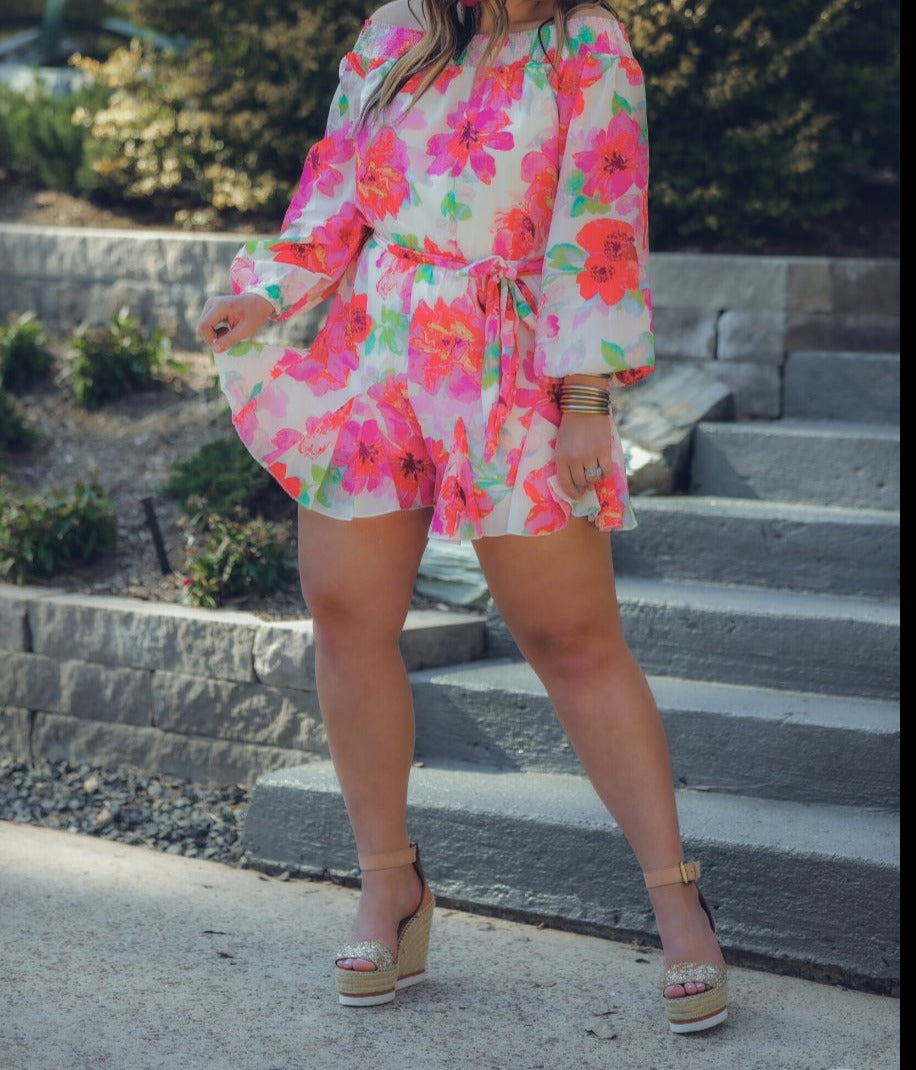 Floral Dress and Denim Jacket Love AffairAnd These Red Heels — Live Love  Blank