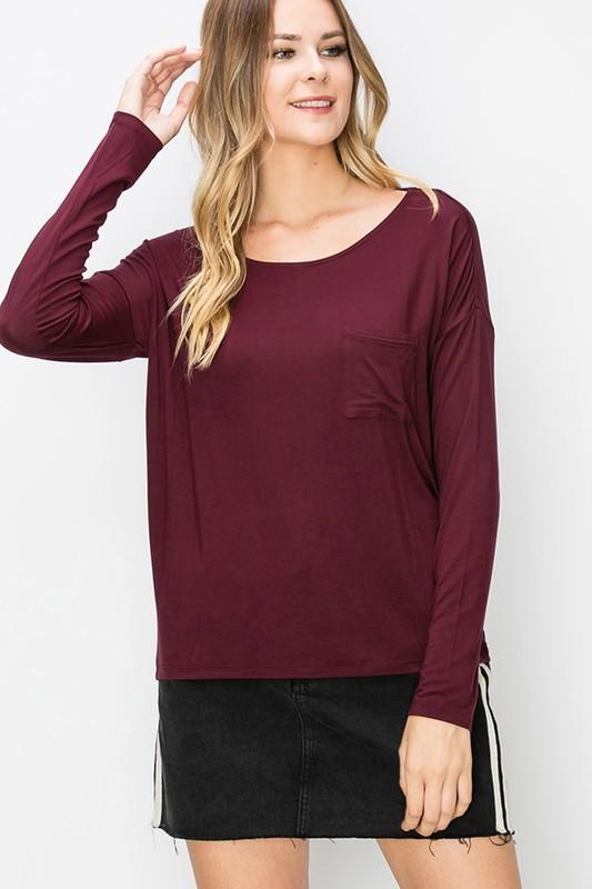 Relaxed Long Sleeve Pocket Tee
