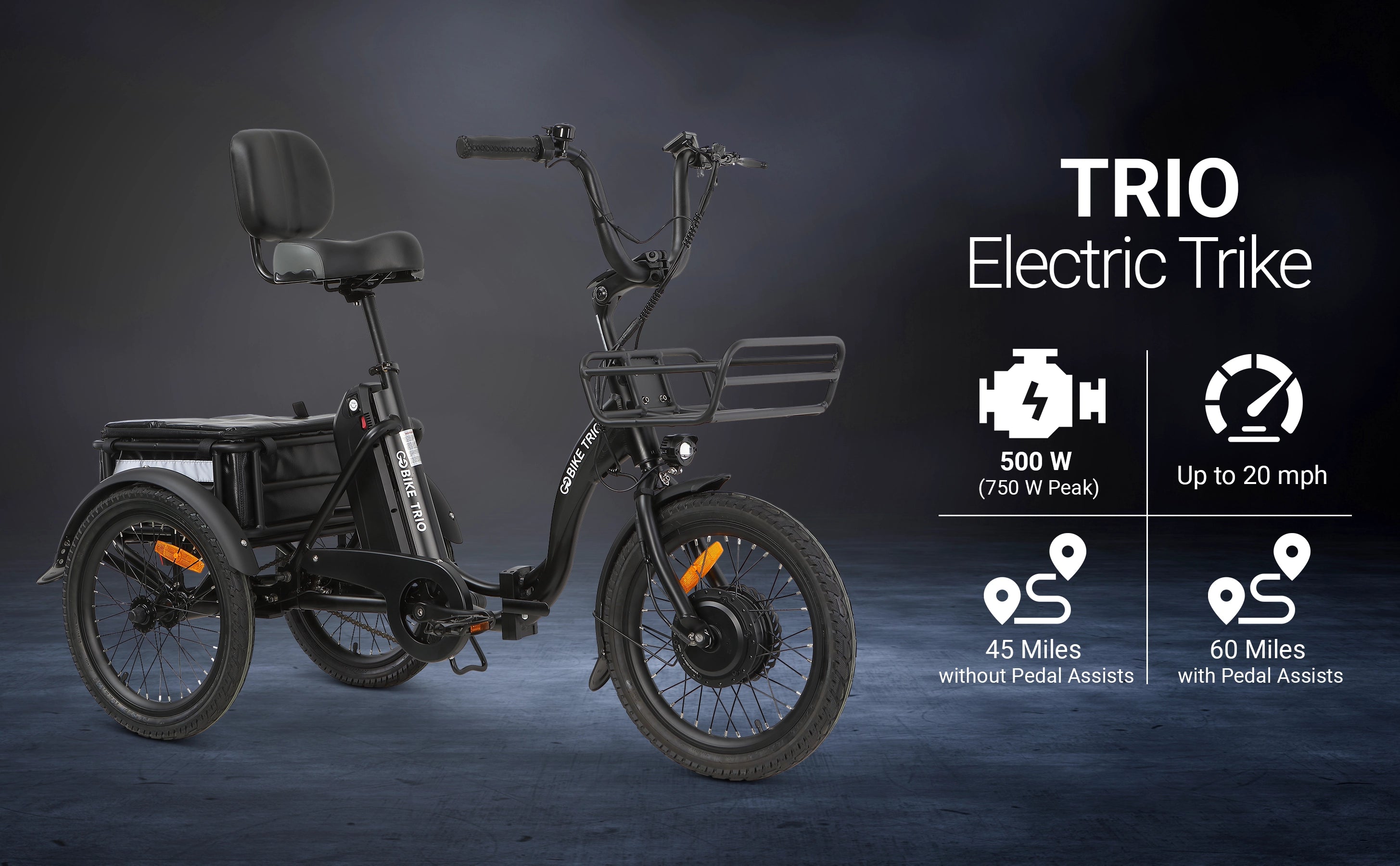 TRIO Electric Trike 500W GOBIKE