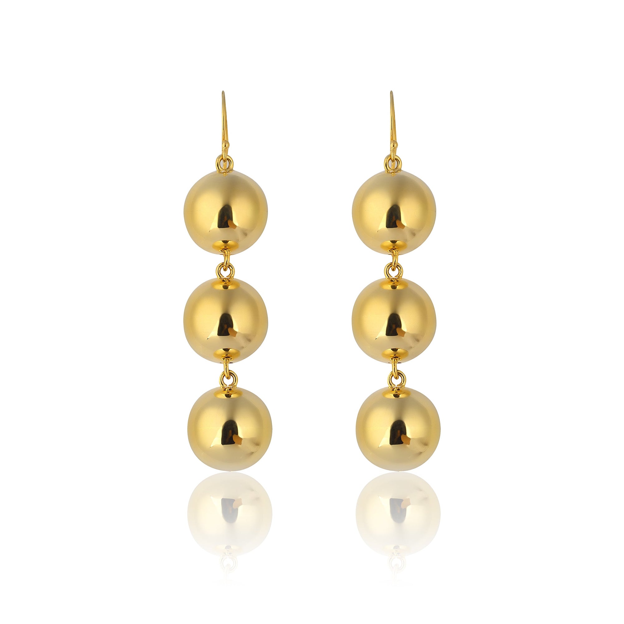 4 Sizes Woman 18K Gold Plated Stainless Steel Polished Beaded Ball Earring  Stud  eBay