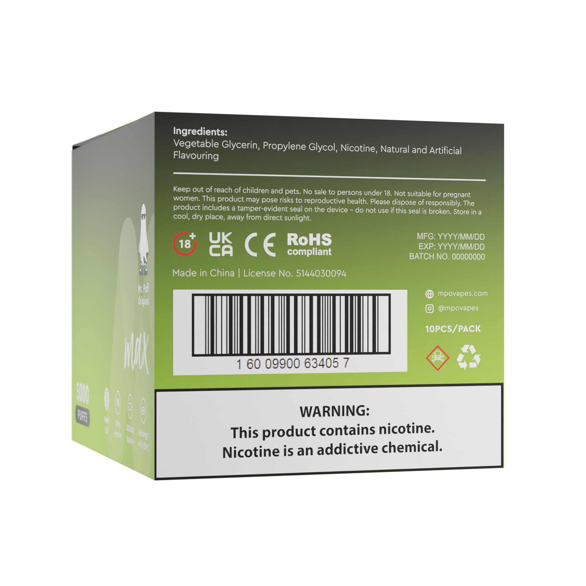 Max (5000 Puffs) - Baja Blast (10 Pack)