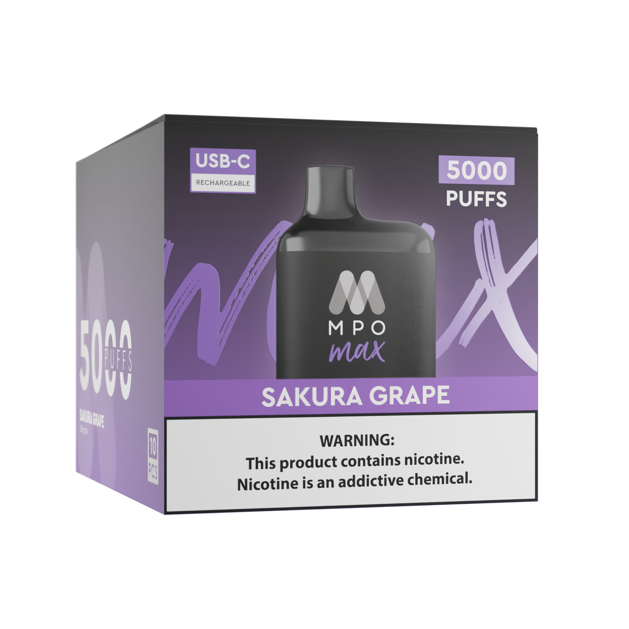 Max (5000 Puffs) - Sakura Grape (10 Pack)