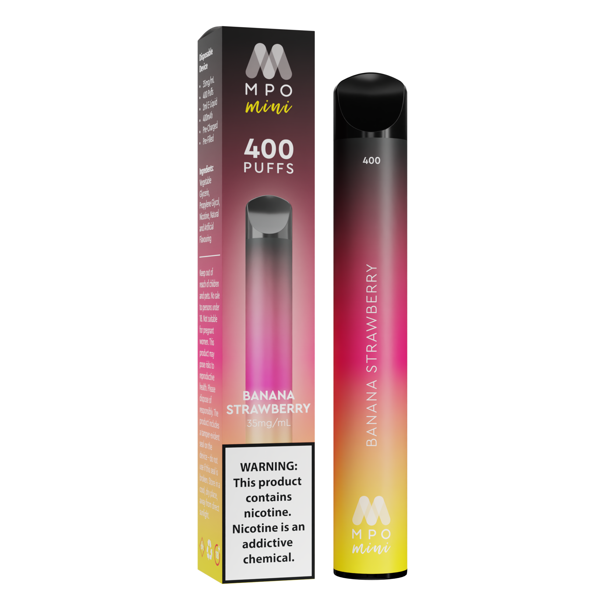 Mini (400 Puffs) - Banana Strawberry