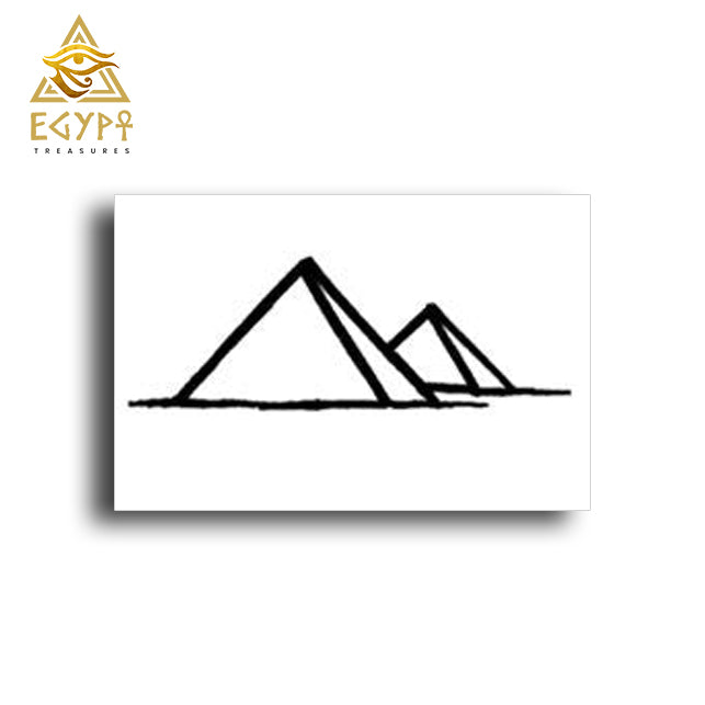 Black Ink Egyptian God With Great Pyramid Of Giza Tattoo Design For Half  Sleeve