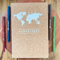 "Adventures" Cork notebook and LePens - The Imagination Spot 