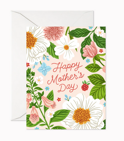 Happy Mother's Day Card with garden flowers - The Imagination Spot