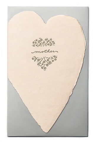 Diecut heart letterpress Mother's Day card - The Imagination Spot 