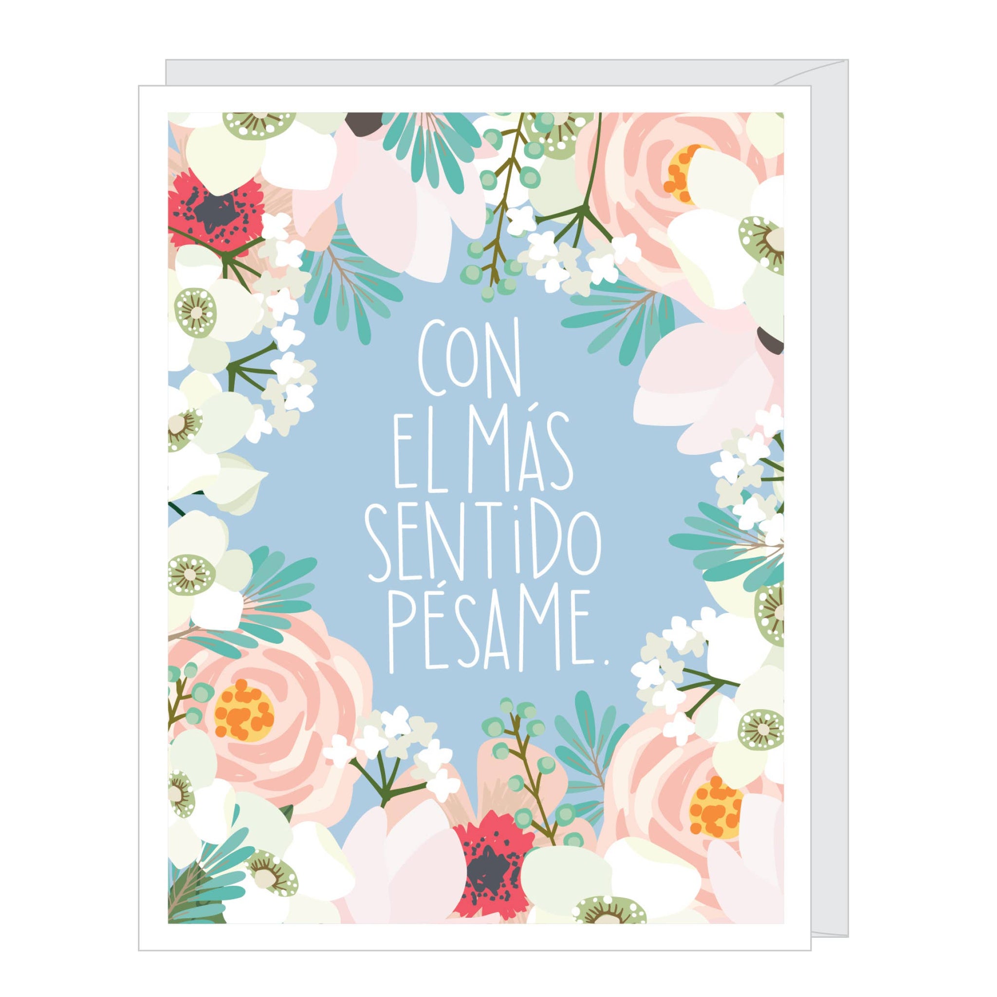 Spanish Floral Sympathy Card Con El Más Sentido Pésame The