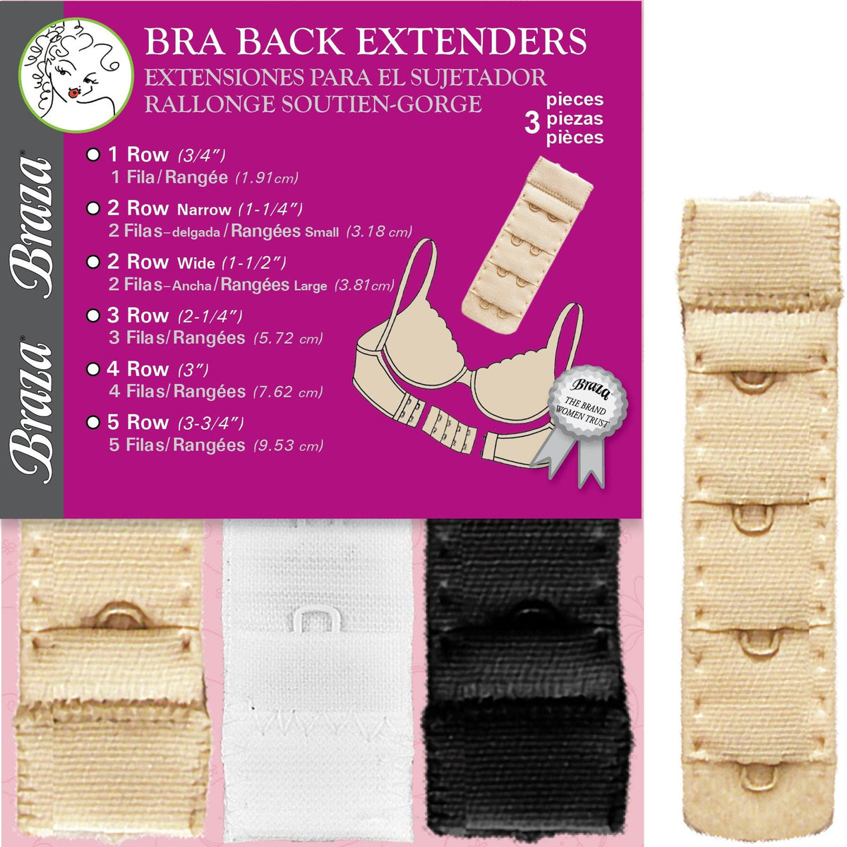 Bra Extenders - 3 Piece Package 4 Hooks